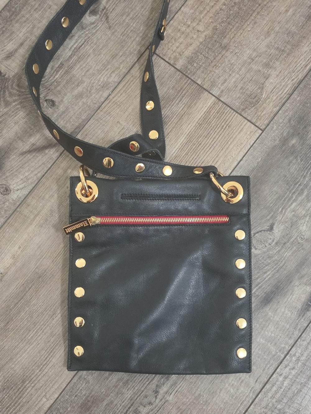 Hammitt Tom Zip Medium Studded Shoulder Bag in Black - Picture 10 of 13